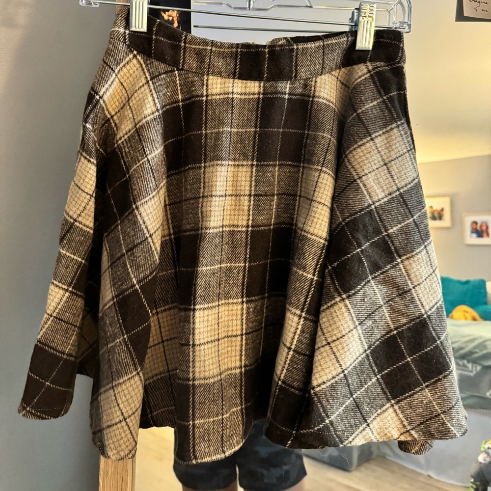 Plaid fleece skirt